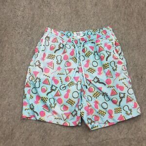 VINTAGE Beach Bros Shorts Men Medium Blue Outdoors Board Shorts Swim Trunks Surf